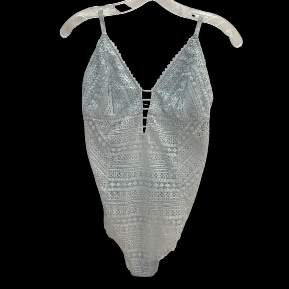 Hollister GILLY HICKS Icy Blue Lace Thong Bodysuit